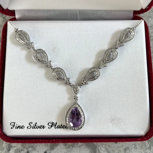 Genuine Amethyst Necklace - Picture 2 of 7